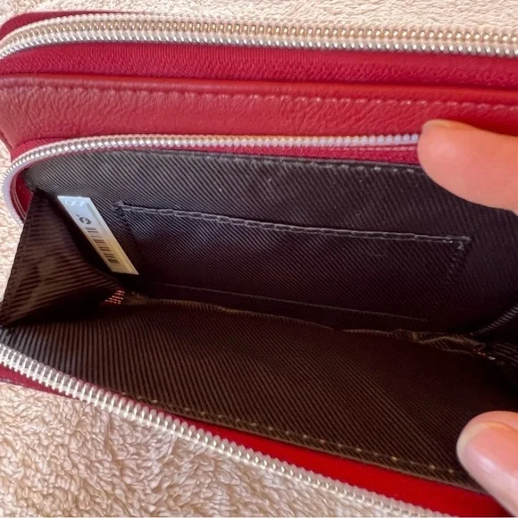 CLEARANCE MINI WALLET Kenneth Cole Reaction Red Small Crossbody CROC BAG NWT 4x6 - Picture 7 of 10